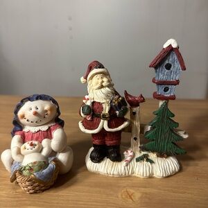Christmas winter snowman, baby and Santa clause decor pieces